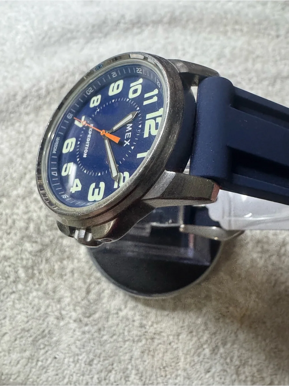 Timex Expedition Blue Dial with Orange Accents